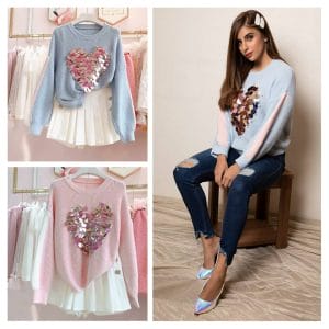 Sweetheart Sequin Pullover