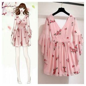 Clara floral embroidery dress