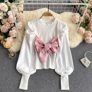 Larry Puff Sleeve Bow Top