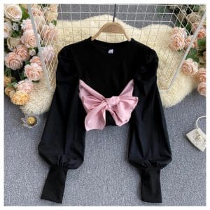 Larry Puff Sleeve Bow Top