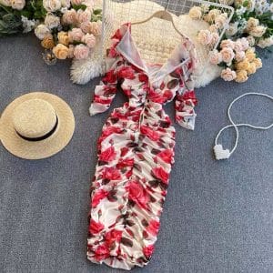 Anastasia Floral Ruched Dress