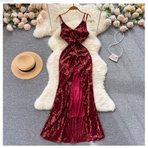 Bing Sequin Slit Dress